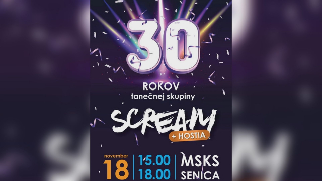 SCREAM oslavuje 30 rokov a vy môžete byť pri tom